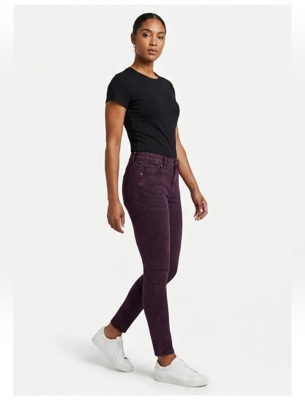 BUFFALO DAVID BITTON Classic Plum Royal Mid-Rise Stretch Skinny Jeans Size 4 /27